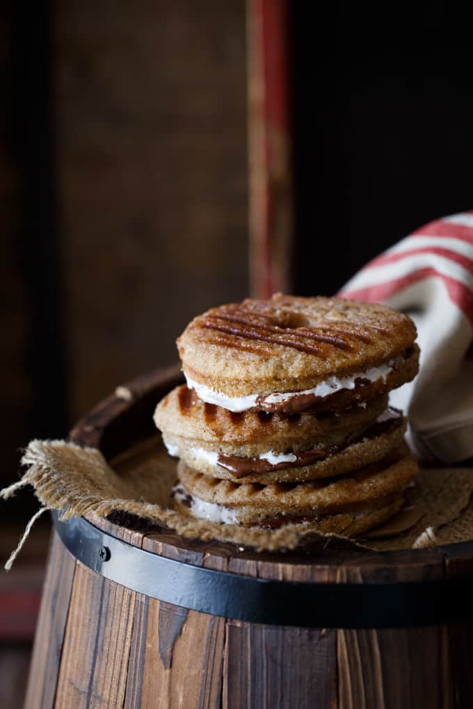 Nutella + Marshmallow Churro Donut Panini | sharedappetite.com