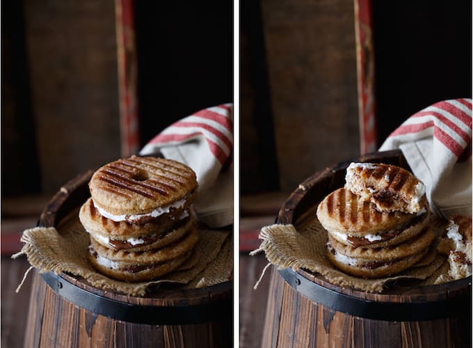 Nutella + Marshmallow Churro Donut Panini | sharedappetite.com