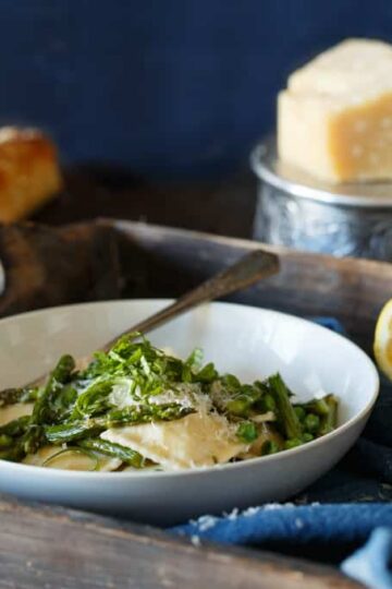 Spring Ravioli with Asparagus, Peas, and Lemon Butter | sharedappetite.com