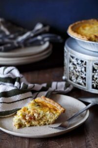 Southwest Bacon and Caramelized Onion Quiche | sharedappetite.com