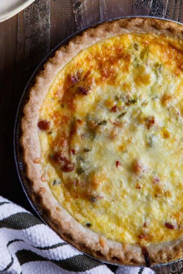 Southwest Bacon and Caramelized Onion Quiche | sharedappetite.com
