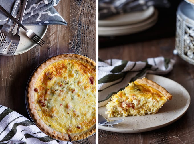 Southwest Bacon and Caramelized Onion Quiche | sharedappetite.com