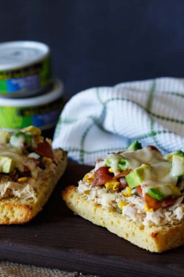 Southwest Tuna Melt with Roasted Corn Poblano Salsa, Avocado, and Bacon | sharedappetite.com #wildcanfan
