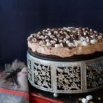 No Bake Rocky Road Cheesecake with a Brownie Crust | sharedappetite.com