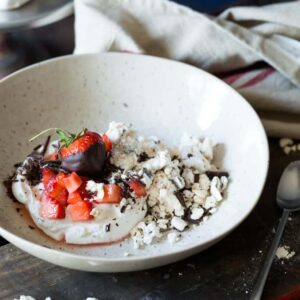 Chocolate Covered Strawberry Eton Mess | sharedappetite.com