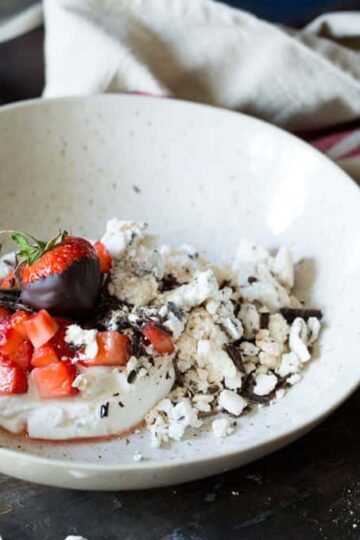 Chocolate Covered Strawberry Eton Mess | sharedappetite.com