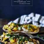 Peach, Corn, + Basil Flatbread with Balsamic Glaze | sharedappetite.com