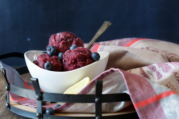 Blueberry Margarita Sorbet | sharedappetite.com