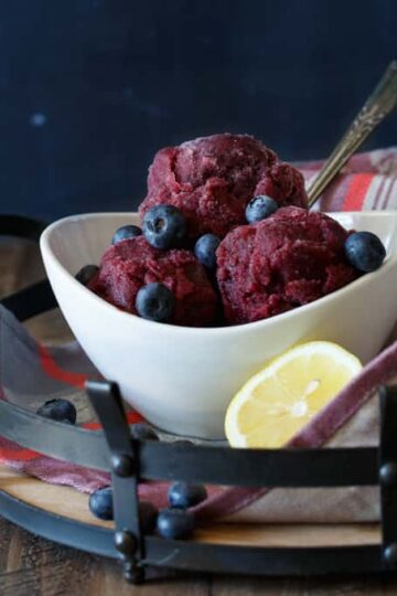 Blueberry Margarita Sorbet | sharedappetite.com