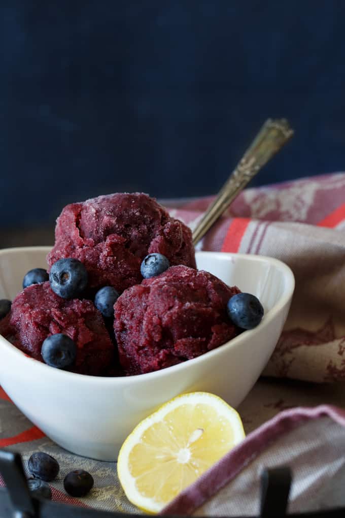 Blueberry Margarita Sorbet | sharedappetite.com