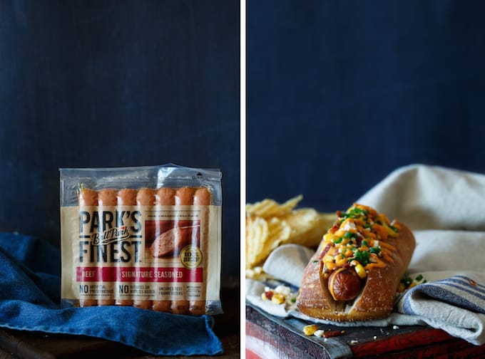 Bacon Mexican Street Corn Hot Dogs | sharedappetite.com