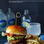 Spicy Roasted Pineapple + Avocado Bacon Burgers | sharedappetite.com