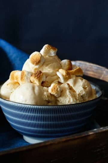 Two Ingredient Toasted Marshmallow Ice Cream | sharedappetite.com