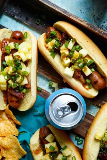 Pineapple, Bacon, and Teriyaki Hot Dogs | sharedappetite.com