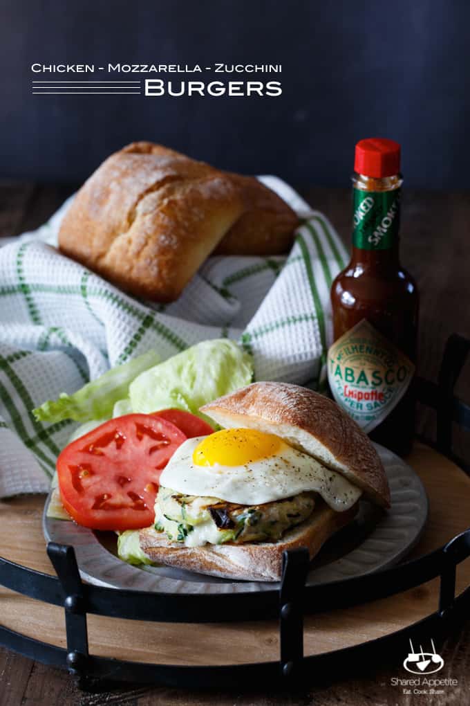 Chicken, Zucchini, and Mozzarella Burgers | sharedappetite.com