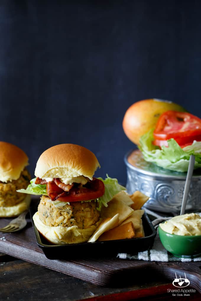 Crab Cake Sandwich with Mango Bacon Aioli | sharedappetite.com