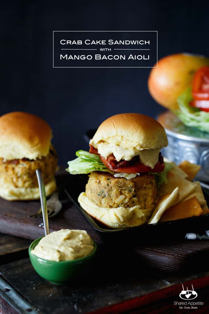 Crab Cake Sandwich with Mango Bacon Aioli | sharedappetite.com