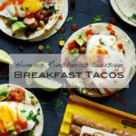 Huevos Rancheros Sausage Breakfast Tacos | sharedappetite.com #SausageFamily