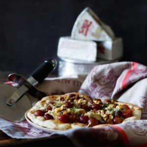 Roasted Grape and Blue Cheese Pizza with Honey, Walnut, and Thyme | sharedappetite.com
