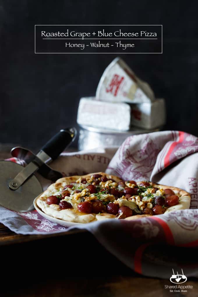 Roasted Grape and Blue Cheese Pizza with Honey, Walnut, and Thyme | sharedappetite.com