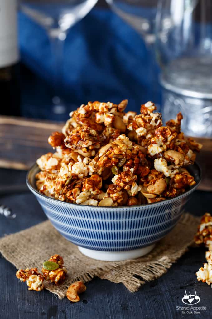 Honey Gochujang Popcorn Clusters | sharedappetite.com