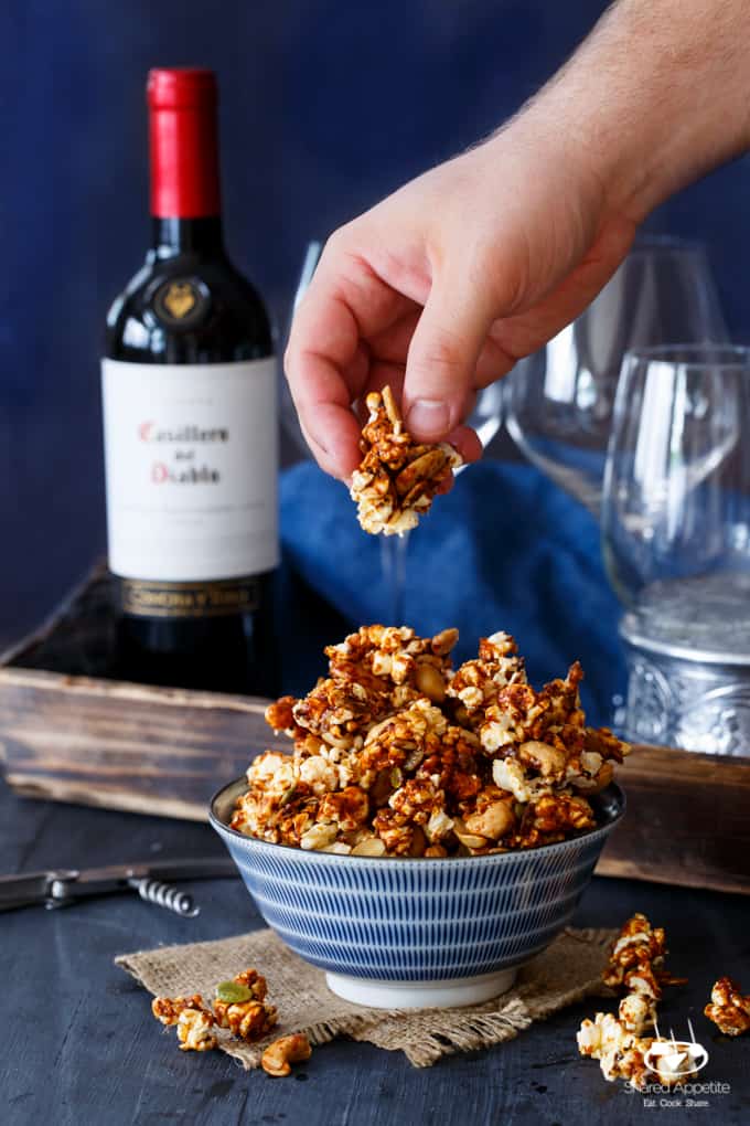 Honey Gochujang Popcorn Clusters | sharedappetite.com