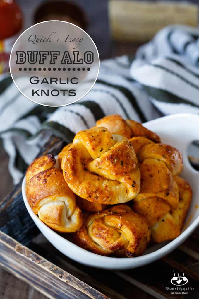Quick and Easy Buffalo Garlic Knots | sharedappetite.com