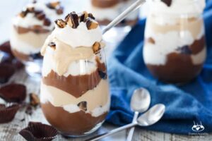 Chocolate Brownie Peanut Butter Cup Trifle | sharedappetite.com