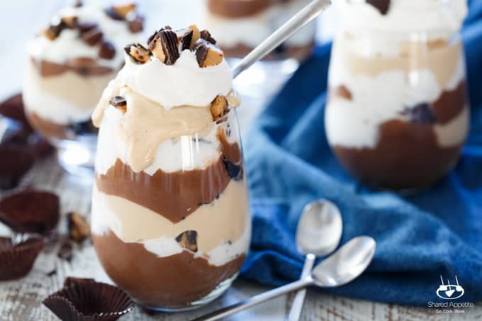Chocolate Brownie Peanut Butter Cup Trifle | sharedappetite.com