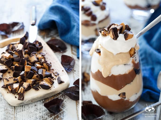 Chocolate Brownie Peanut Butter Cup Trifle | sharedappetite.com