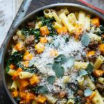Pasta with Sausage, Roasted Butternut Squash, and Kale | sharedappetite.com #SausageFamily