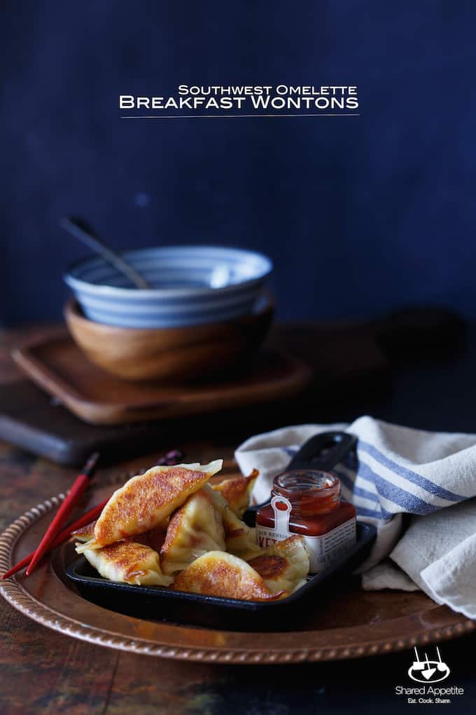 southwest Omelette Breakfast Wontons | sharedappetite.com