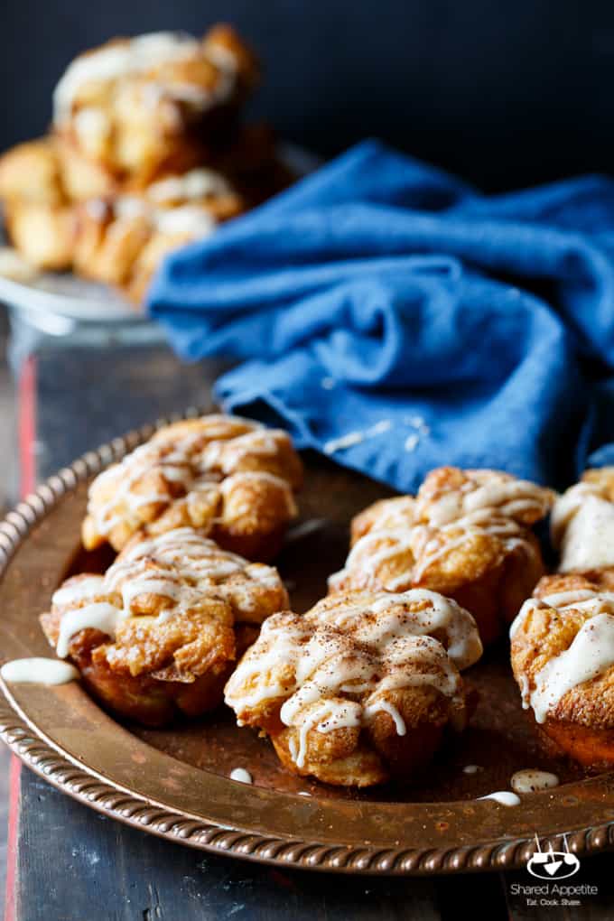 Eggnog Monkey Bread Muffins | sharedappetite.com