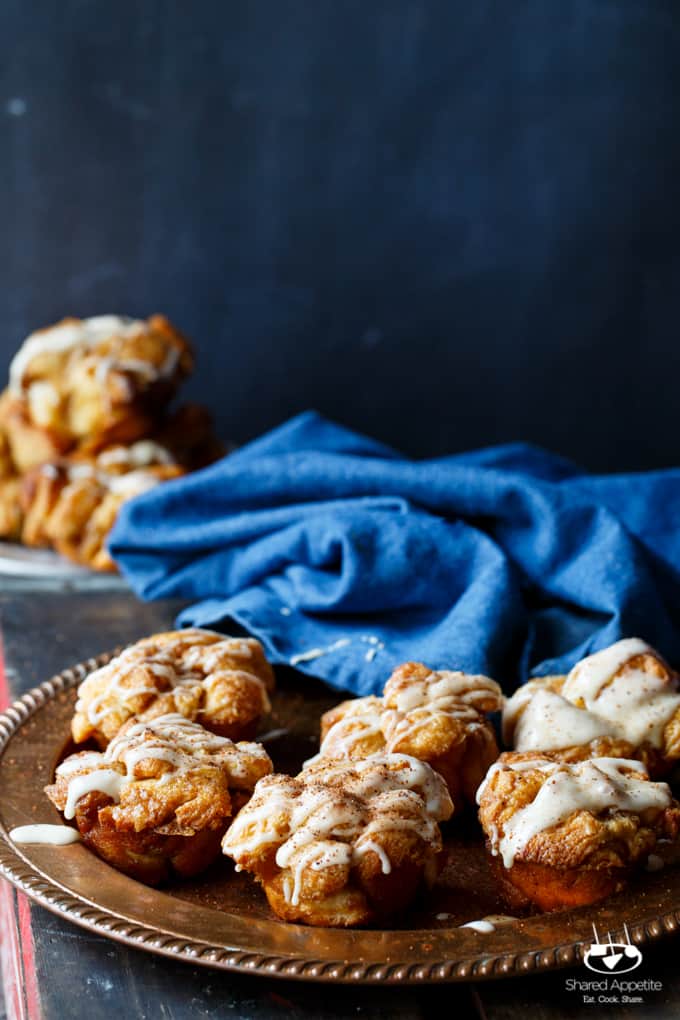 Eggnog Monkey Bread Muffins | sharedappetite.com