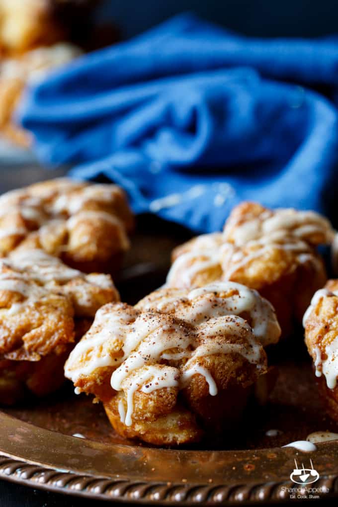 Eggnog Monkey Bread Muffins | sharedappetite.com