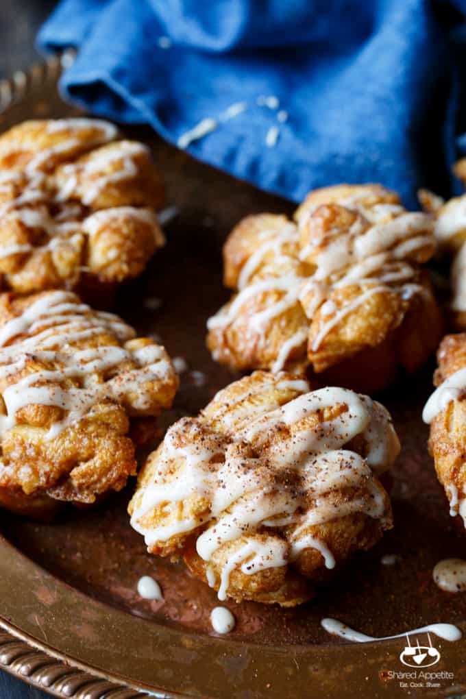 Eggnog Monkey Bread Muffins | sharedappetite.com