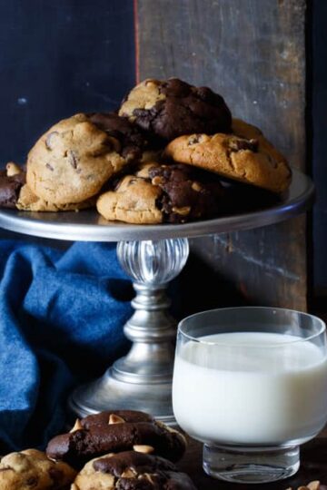 Peanut Butter Cup Stuffed Chocolate Peanut Butter Swirl Cookies | sharedappetite.com