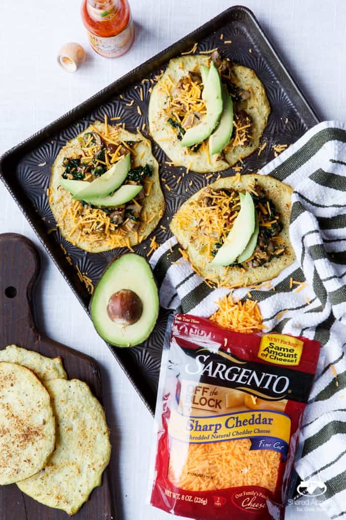 Vegetarian Chipotle Mushroom, Leek, and Kale Tacos on Cauliflower Tortillas | sharedappetite.com