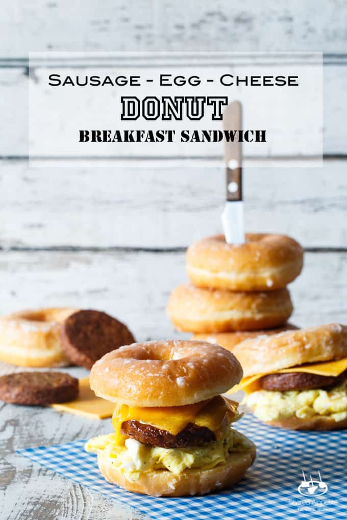 Sausage, Egg, and Cheese Donut Breakfast Sandwiches | sharedappetite.com