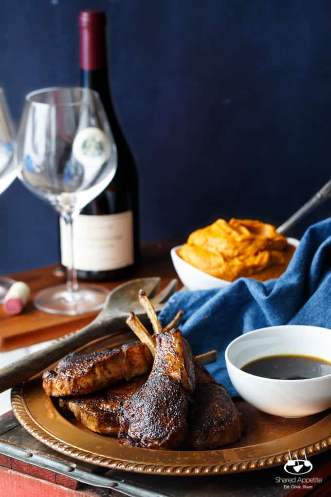 Lamb Loin Chops with Red Wine Pan Sauce with Cumin and Chiles