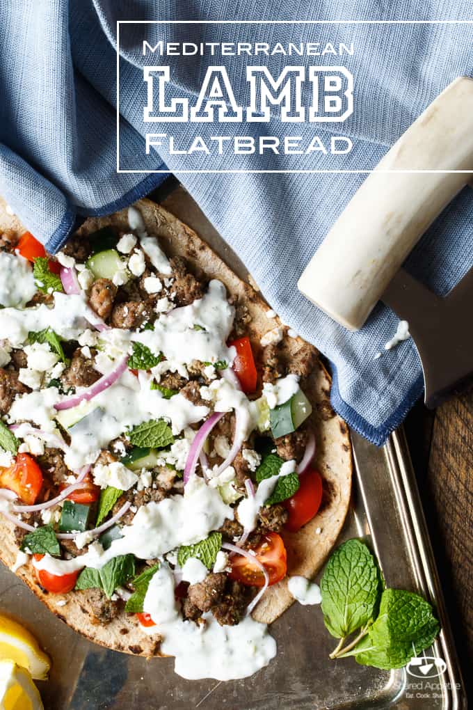 Mediterranean Lamb Flatbread | sharedappetite.com A super easy and healthy weeknight dinner!