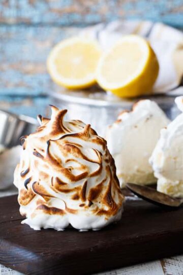 Mini Lemon Vanilla Baked Alaskas | sharedappetite.com Only 5 ingredients and very easy to make with my time-saving shortcuts!