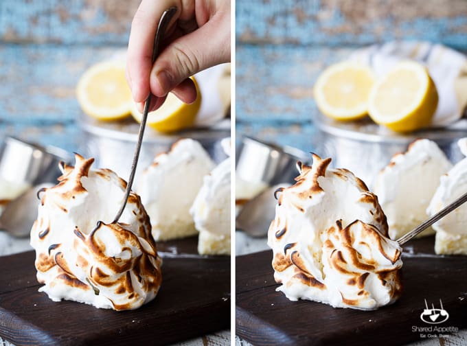 Mini Lemon Vanilla Baked Alaskas | sharedappetite.com Only 5 ingredients and very easy to make with my time-saving shortcuts!