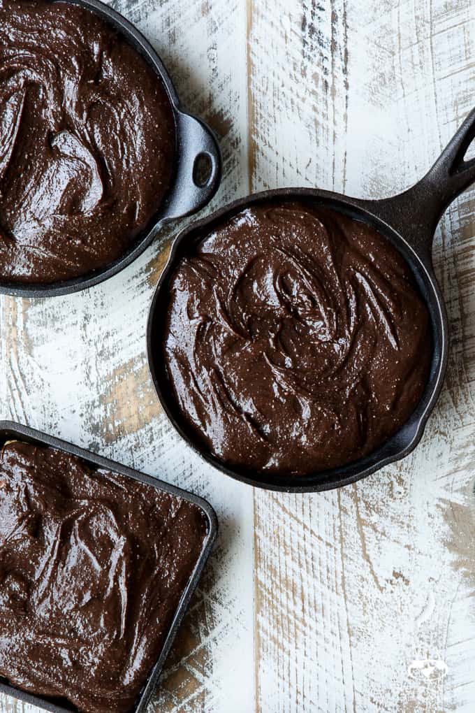 Skillet Chocolate Peanut Butter Cookie Tagalong Brownie Sundaes | sharedappetite.com A great way to feature those girl scout cookies in an epic dessert mashup of half cookie, half brownie goodness!