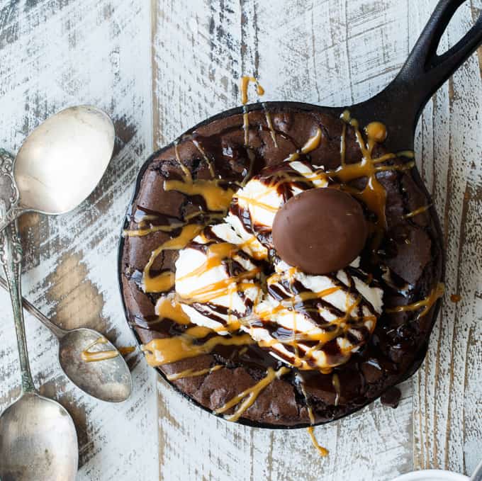 skillet chocolate peanut butter cookie tagalong brownie sundaes 8 copy