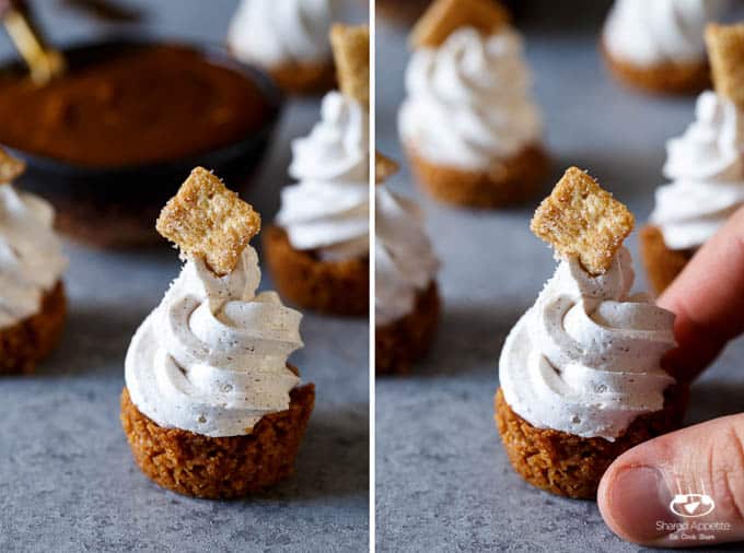 No Bake Cinnamon Toast Crunch Cheesecake Bites | sharedappetite.com