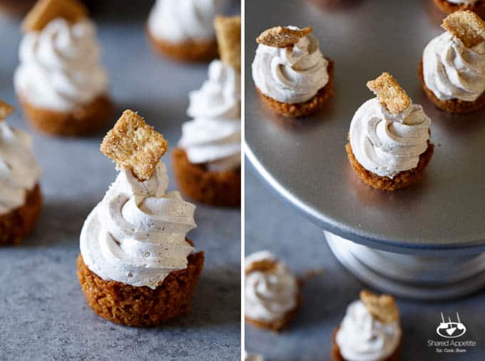 No Bake Cinnamon Toast Crunch Cheesecake Bites | sharedappetite.com