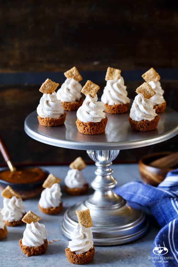 No Bake Cinnamon Toast Crunch Cheesecake Bites | sharedappetite.com