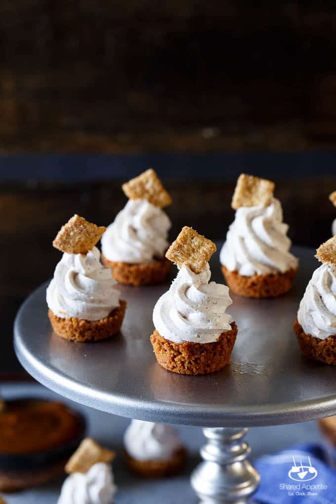 No Bake Cinnamon Toast Crunch Cheesecake Bites | sharedappetite.com