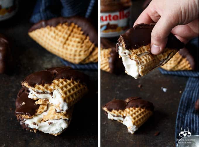 4 Ingredient Nutella Choco Tacos | sharedappetite.com A perfect Cinco de Mayo dessert and Taco Tuesday dessert, this copycat Choco Taco recipe is even better than the original because it's lined with Nutella! 